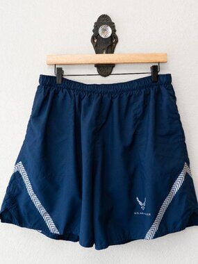 USAF IPTU Shorts Large Navy Blue Air Force Training Athletic Lined Pockets Gym